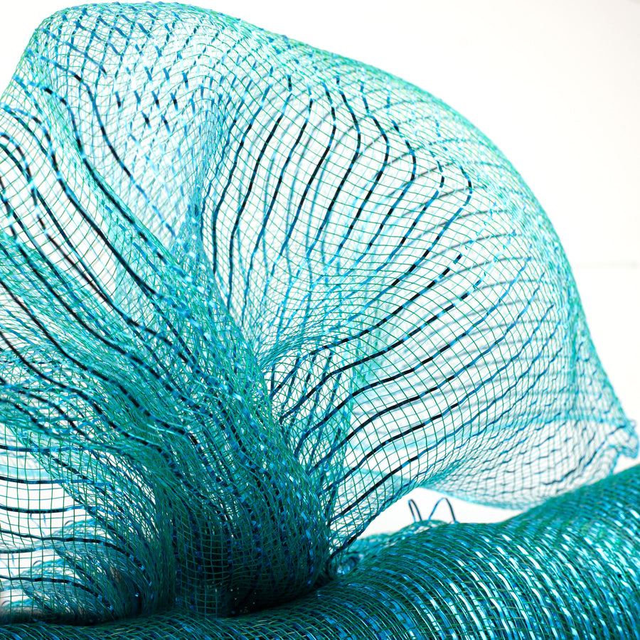 21" Poly Mesh Roll: Metallic Peacock (10 Yards)