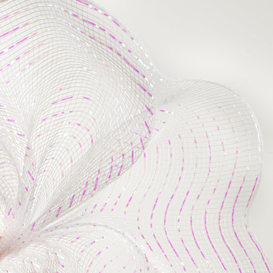 10" Poly Mesh Roll: Iridescent White Foil