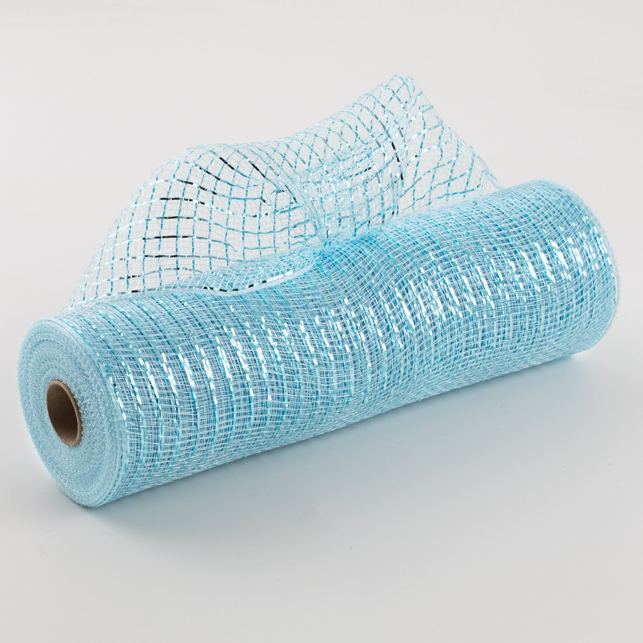 10" Poly Mesh Roll: Metallic Light Blue