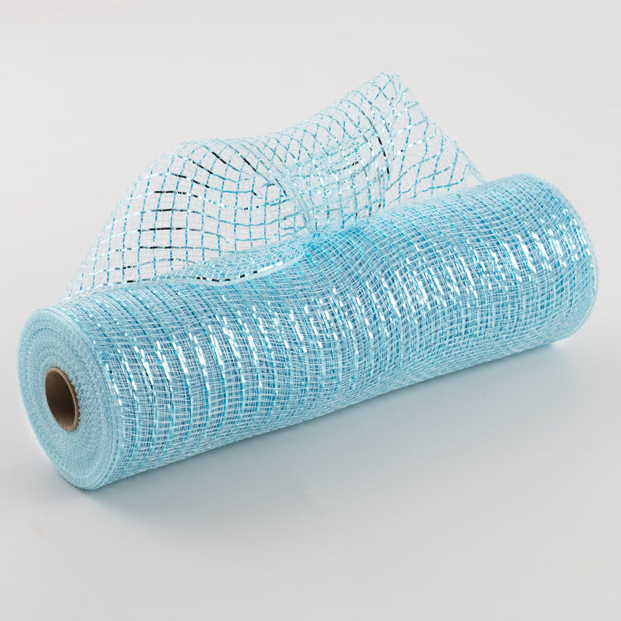 10" Poly Mesh Roll: Metallic Light Blue