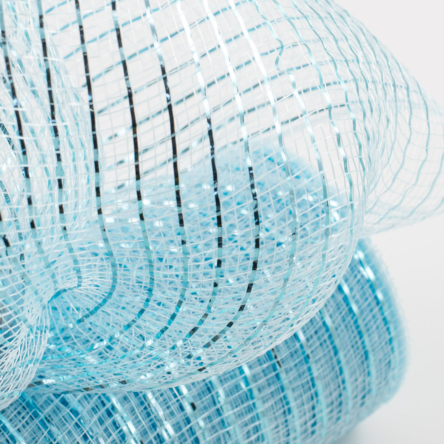 10" Poly Mesh Roll: Metallic Light Blue