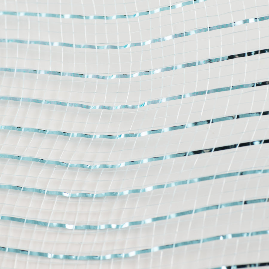 10" Poly Mesh Roll: Metallic Light Blue