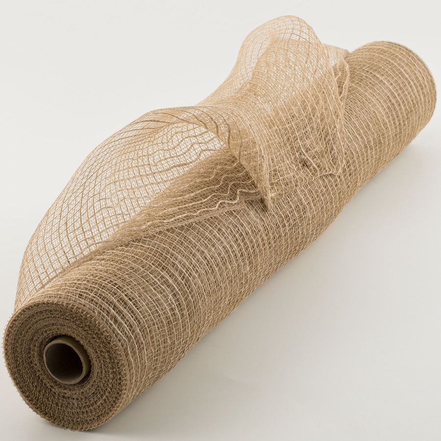 21" Poly Jute Burlap Mesh Roll: Natural