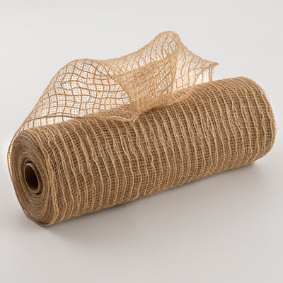 10" Poly Jute Burlap Mesh Roll: Natural