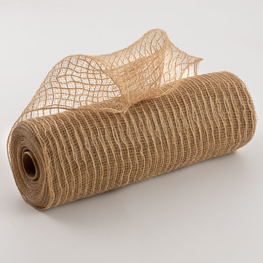 10" Poly Jute Burlap Mesh Roll: Natural