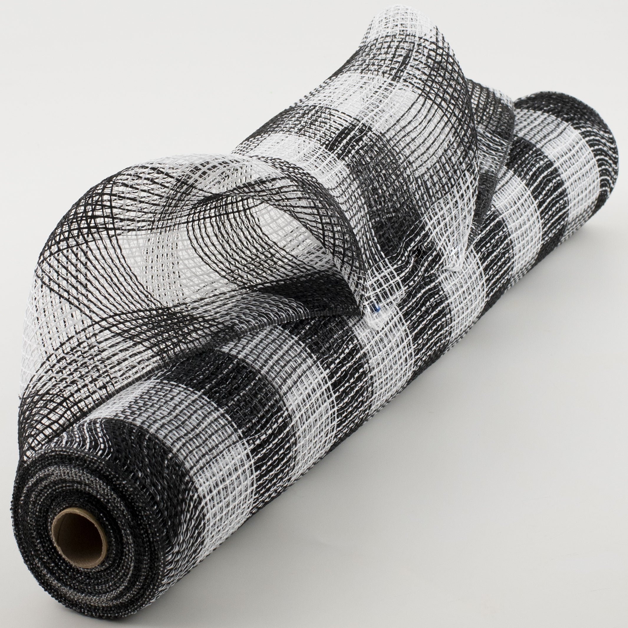 21" Fabric Mesh: Black & White Plaid