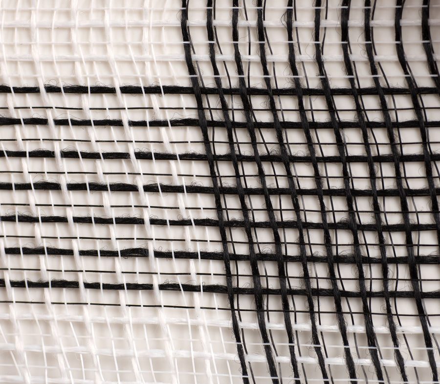 21" Fabric Mesh: Black & White Plaid
