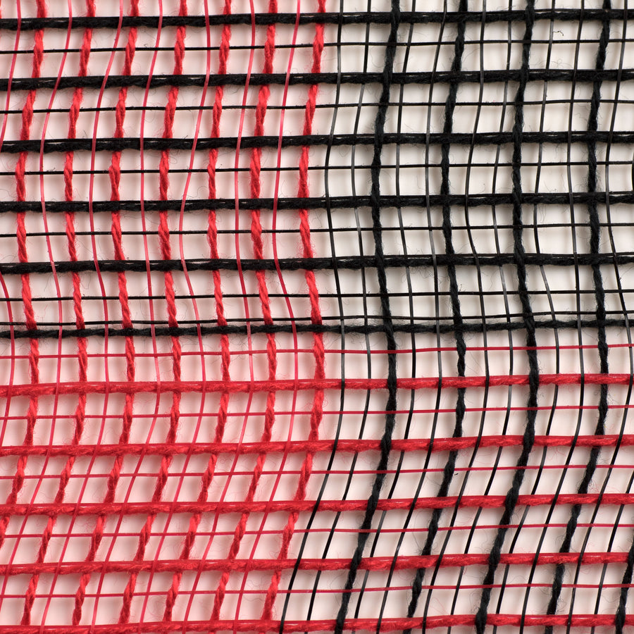 21" Fabric Mesh: Black & Red Plaid