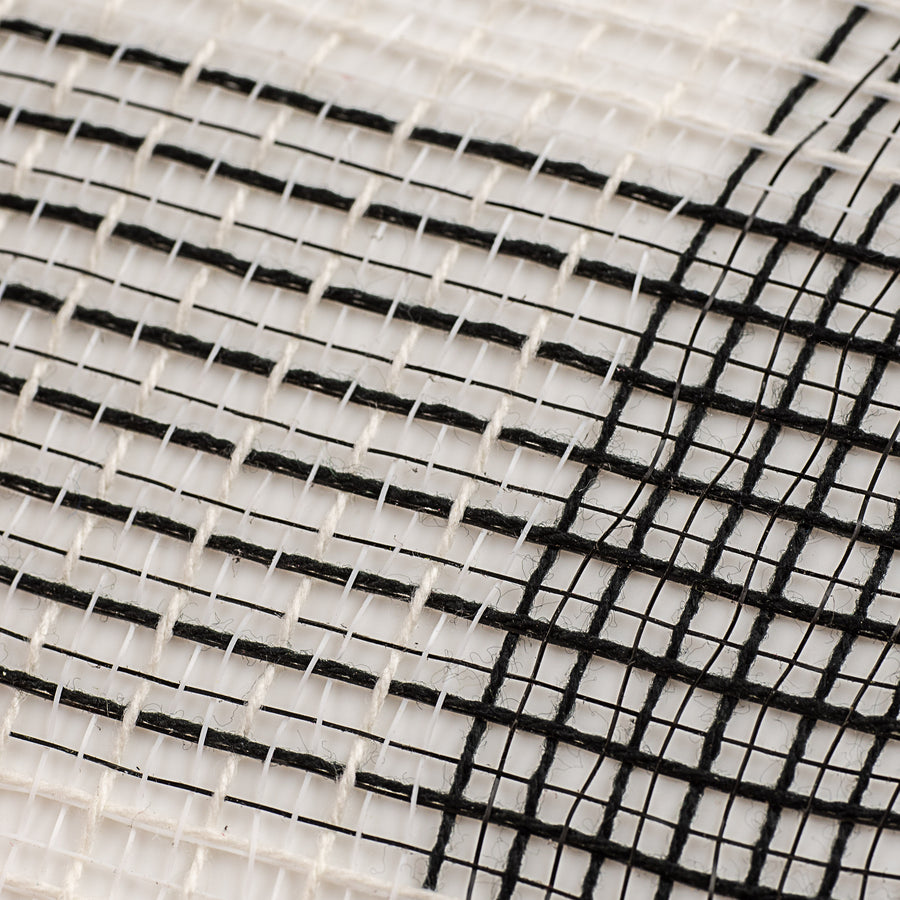 10" Fabric Mesh: Black & White Plaid