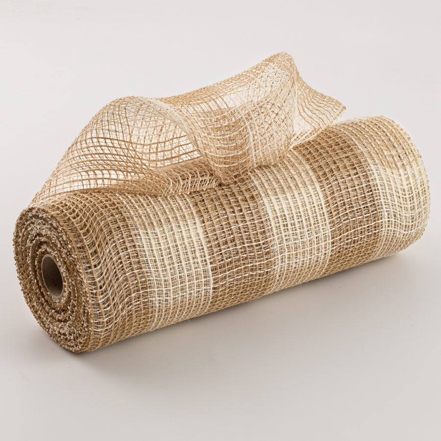 10" Fabric Mesh: Natural & Cream Check