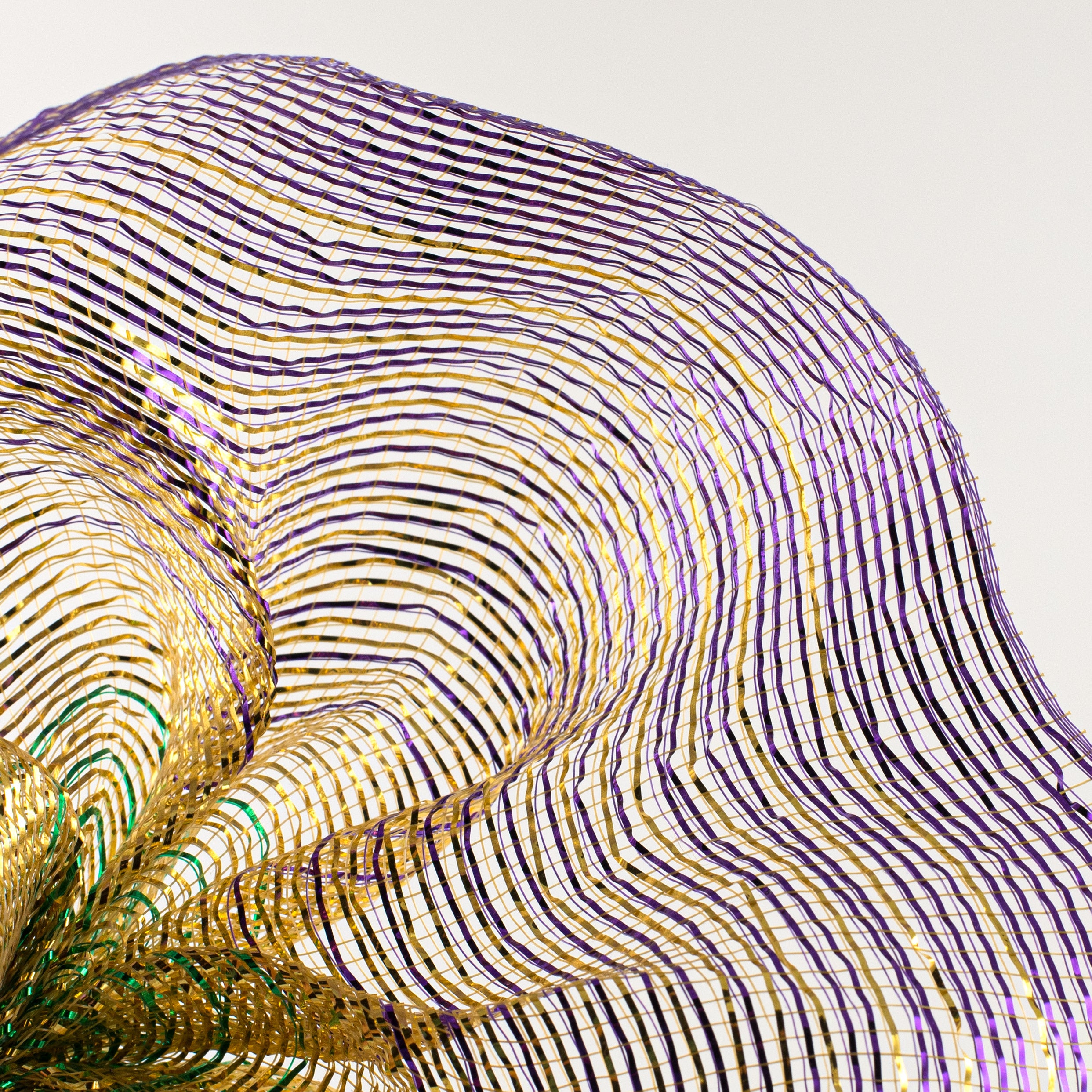 10" Poly Deco Mesh: Metallic Mardi Gras Ombré