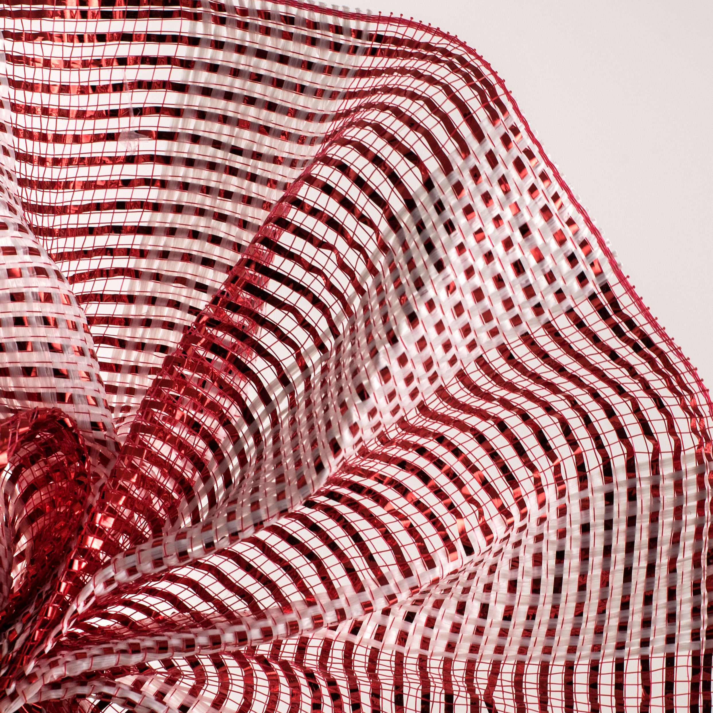 10" Poly Deco Mesh: Deluxe Wide Stripe Red/White