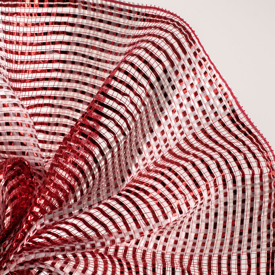10" Poly Deco Mesh: Deluxe Wide Stripe Red/White