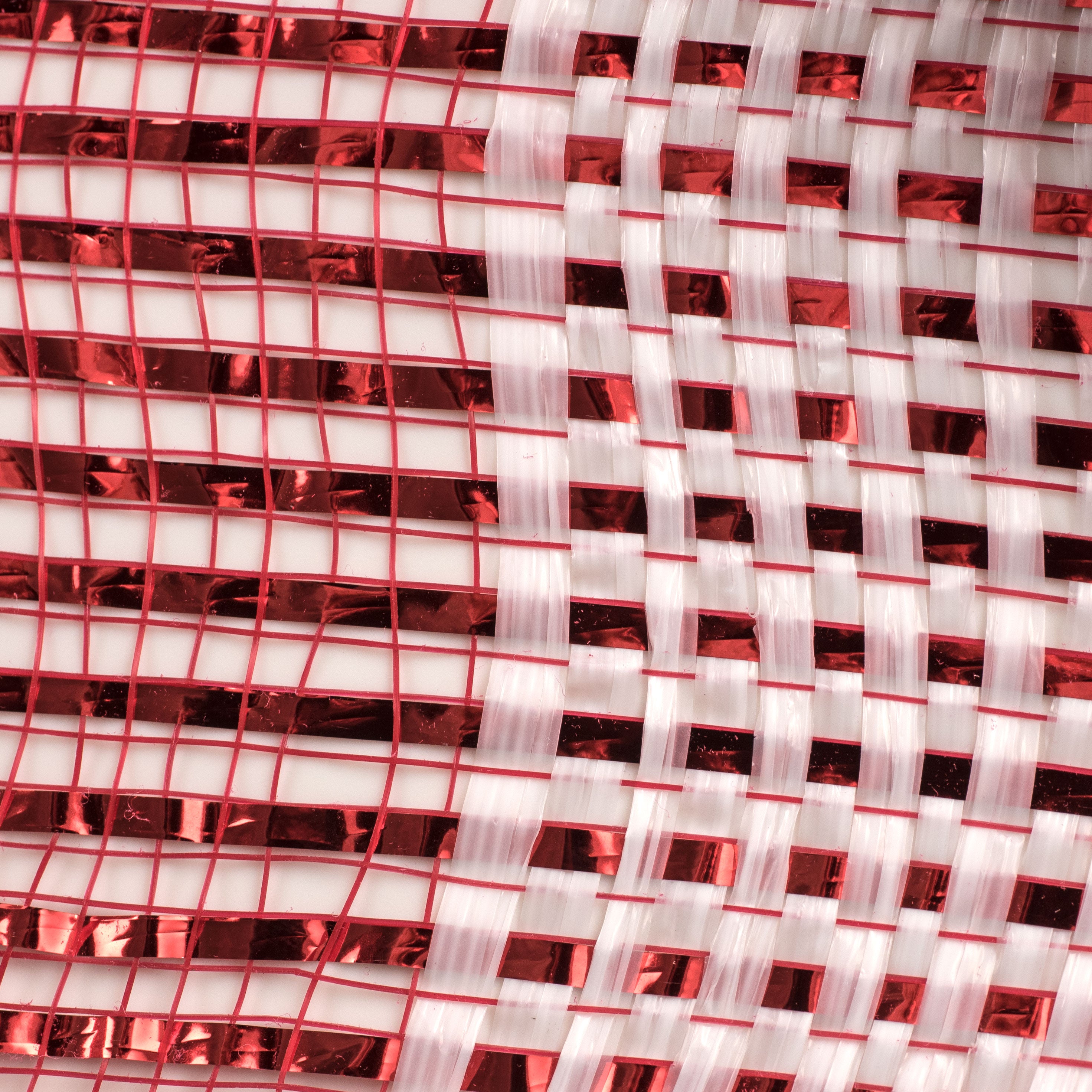 10" Poly Deco Mesh: Deluxe Wide Stripe Red/White