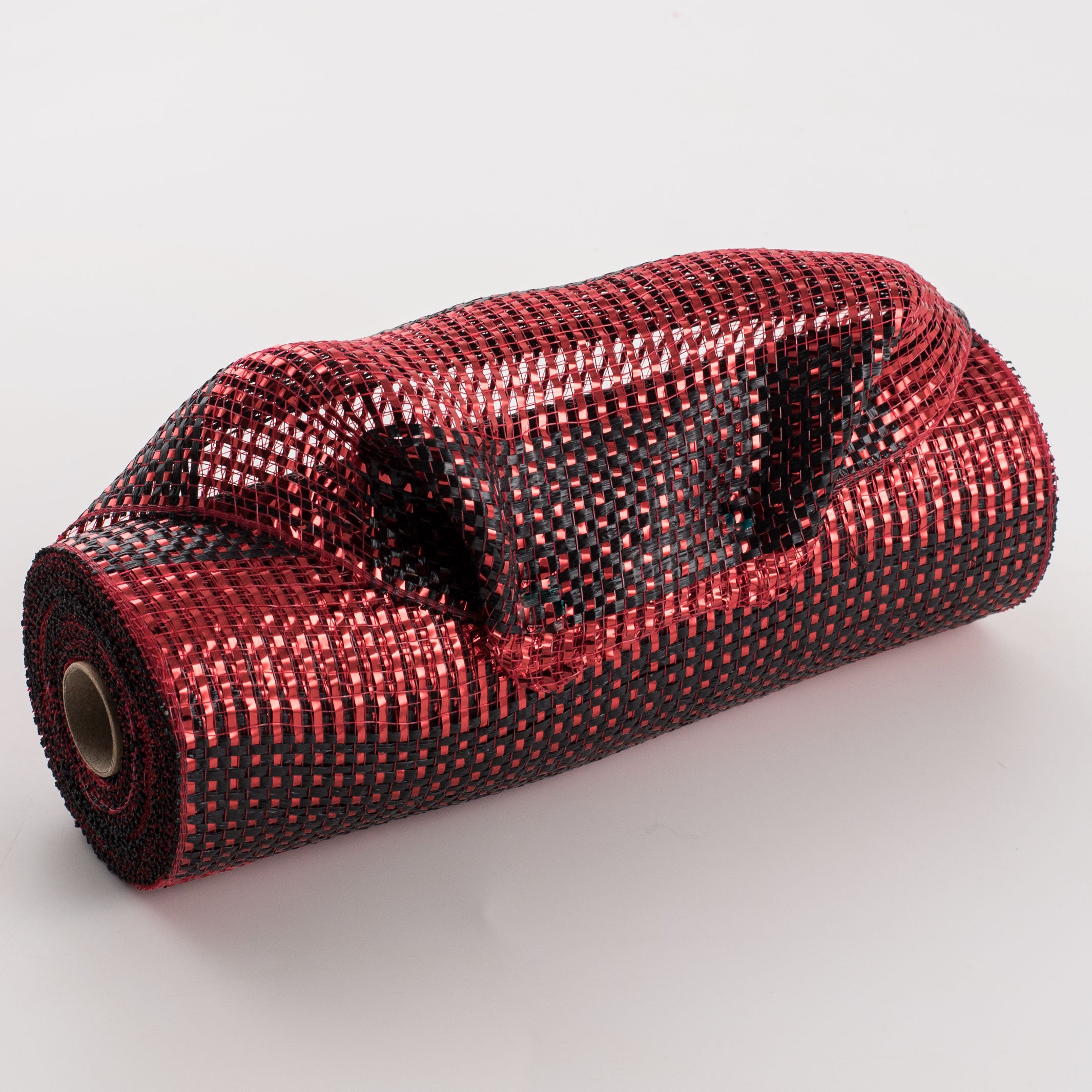 10" Poly Deco Mesh: Deluxe Wide Stripe Black/Red