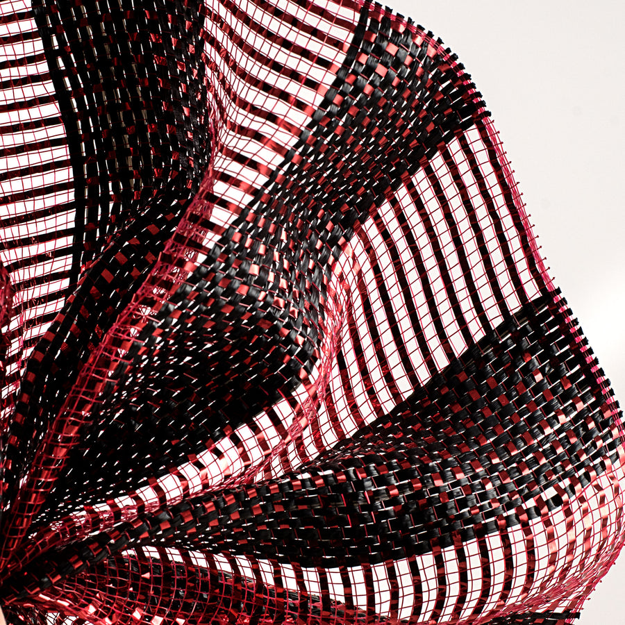 10" Poly Deco Mesh: Deluxe Wide Stripe Black/Red