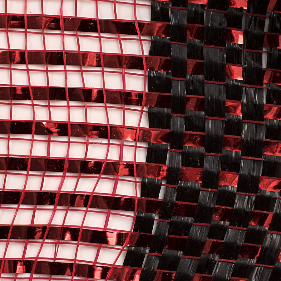 10" Poly Deco Mesh: Deluxe Wide Stripe Black/Red