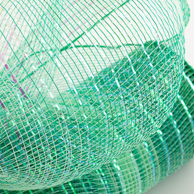 10" Poly Deco Mesh: Mint Green Iridescent Ombré