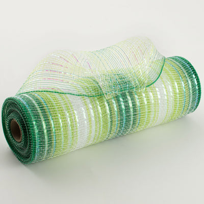 10" Poly Deco Mesh: Green Iridescent Ombré
