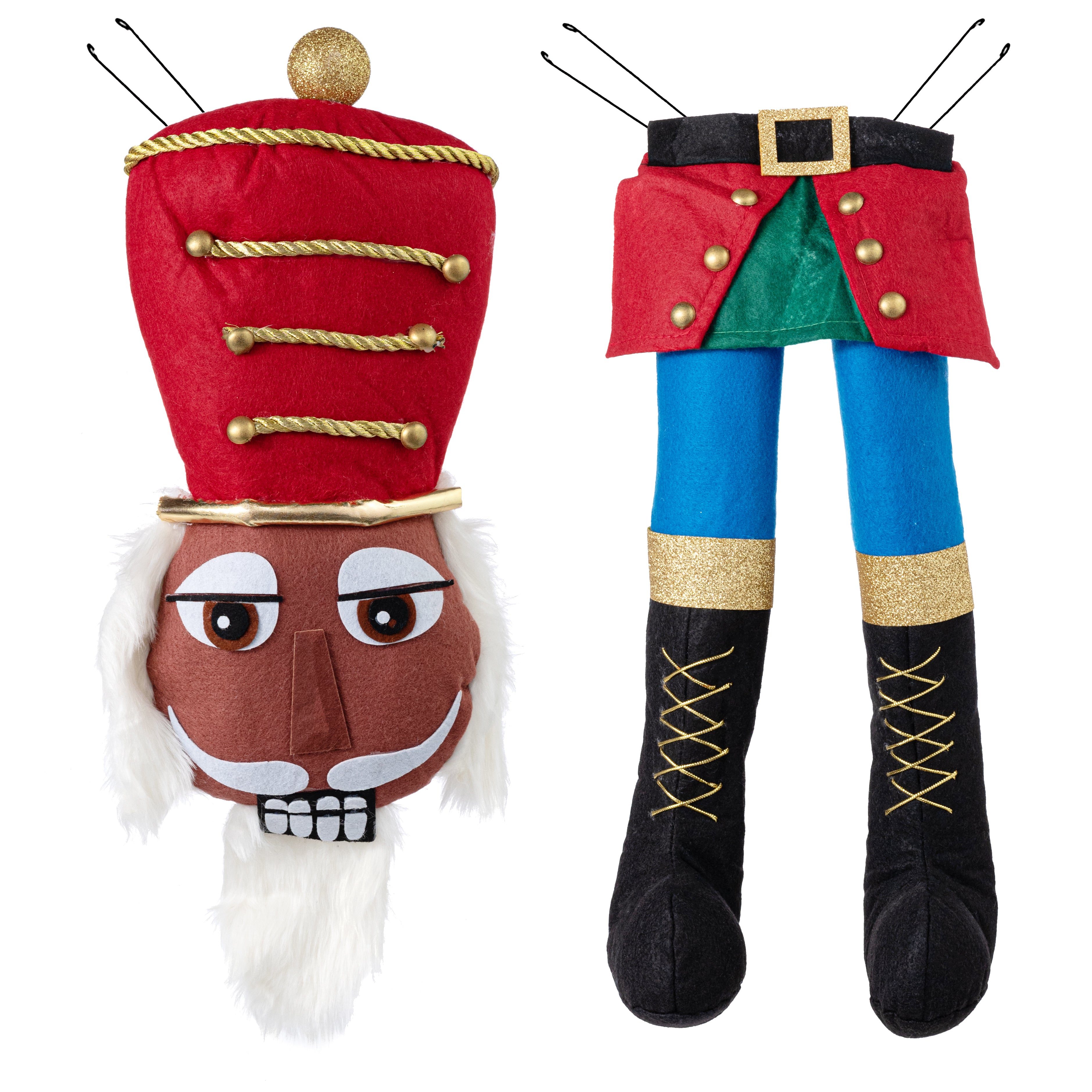 33" 2-Piece Traditional Nutcracker Wreath Decor Kit: Dark Skin