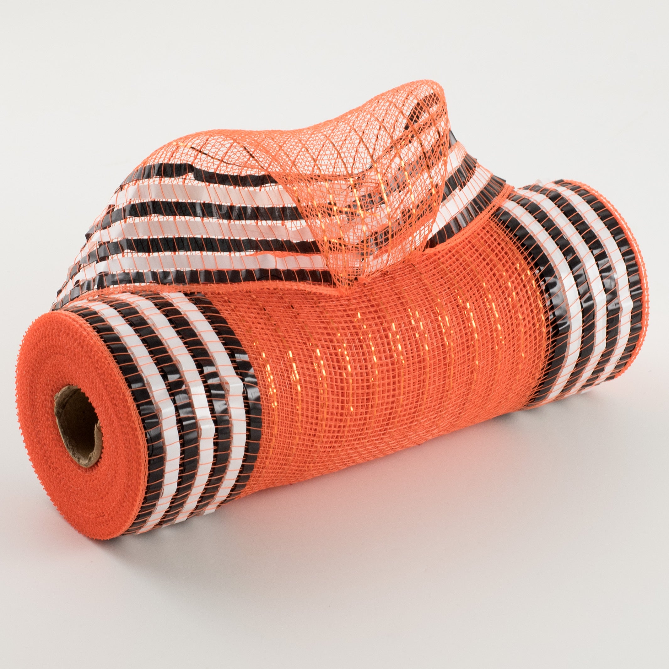 10" XL Wide Foil Border Stripe Mesh: Orange, Black, White Item Number: RY8515FN