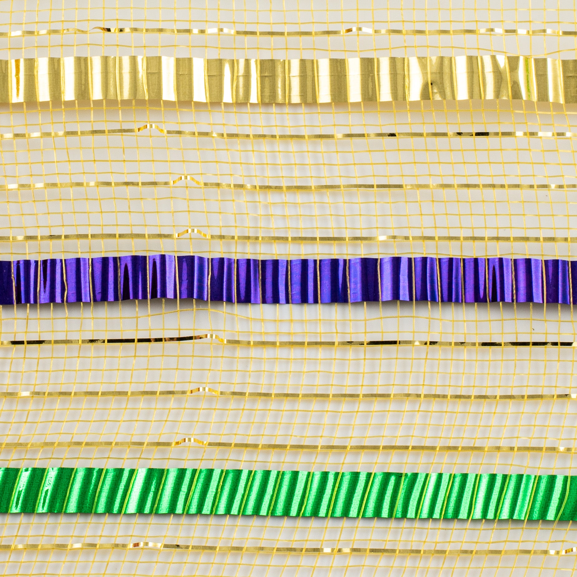 10" XL Wide Foil Stripe Mesh: Mardi Gras detail photo 3