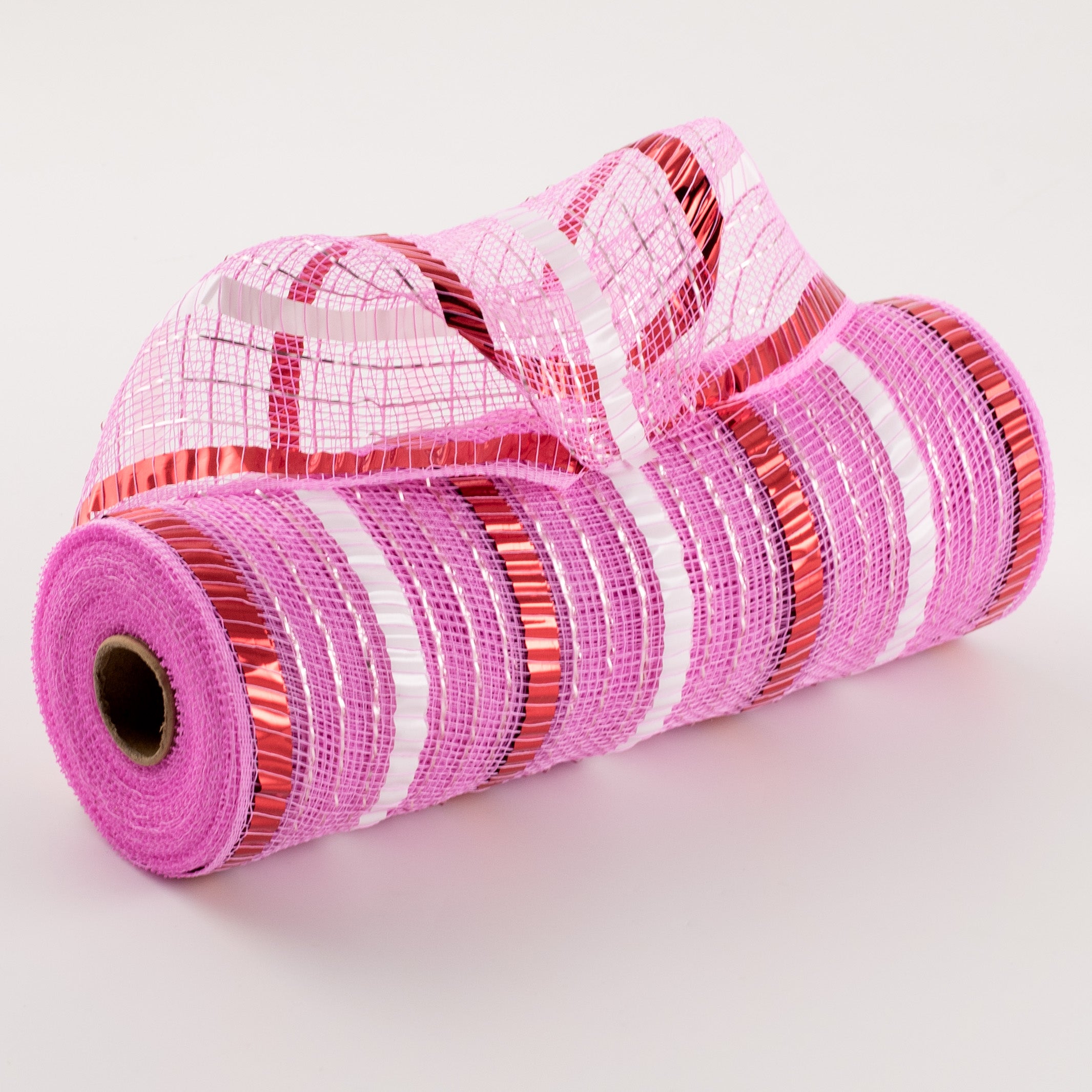 10" XL Wide Foil Stripe Mesh: Pink, Red, White Item Number: RY8514T2