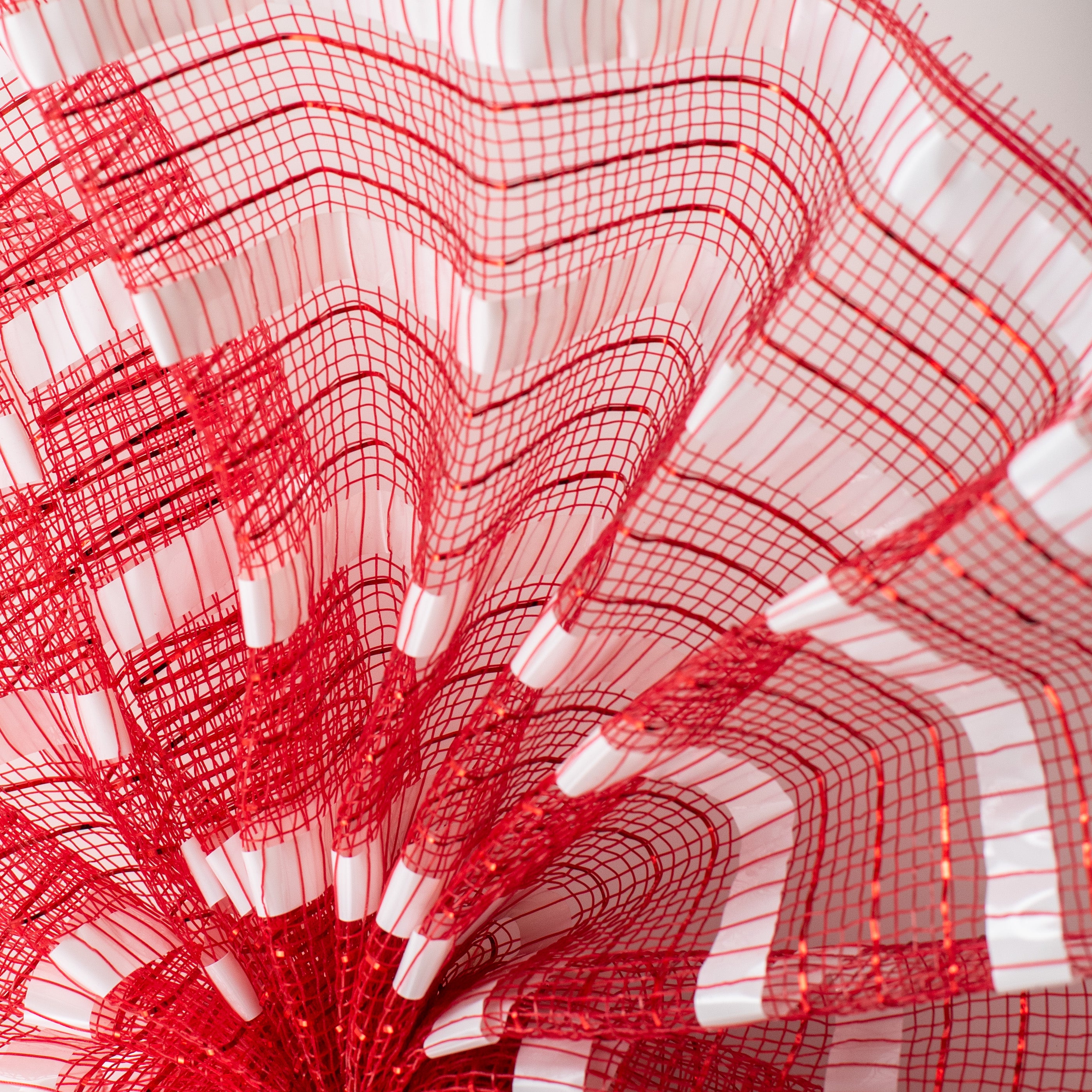 10" XL Wide Foil Stripe Mesh: Red & White Lifestyle Photo