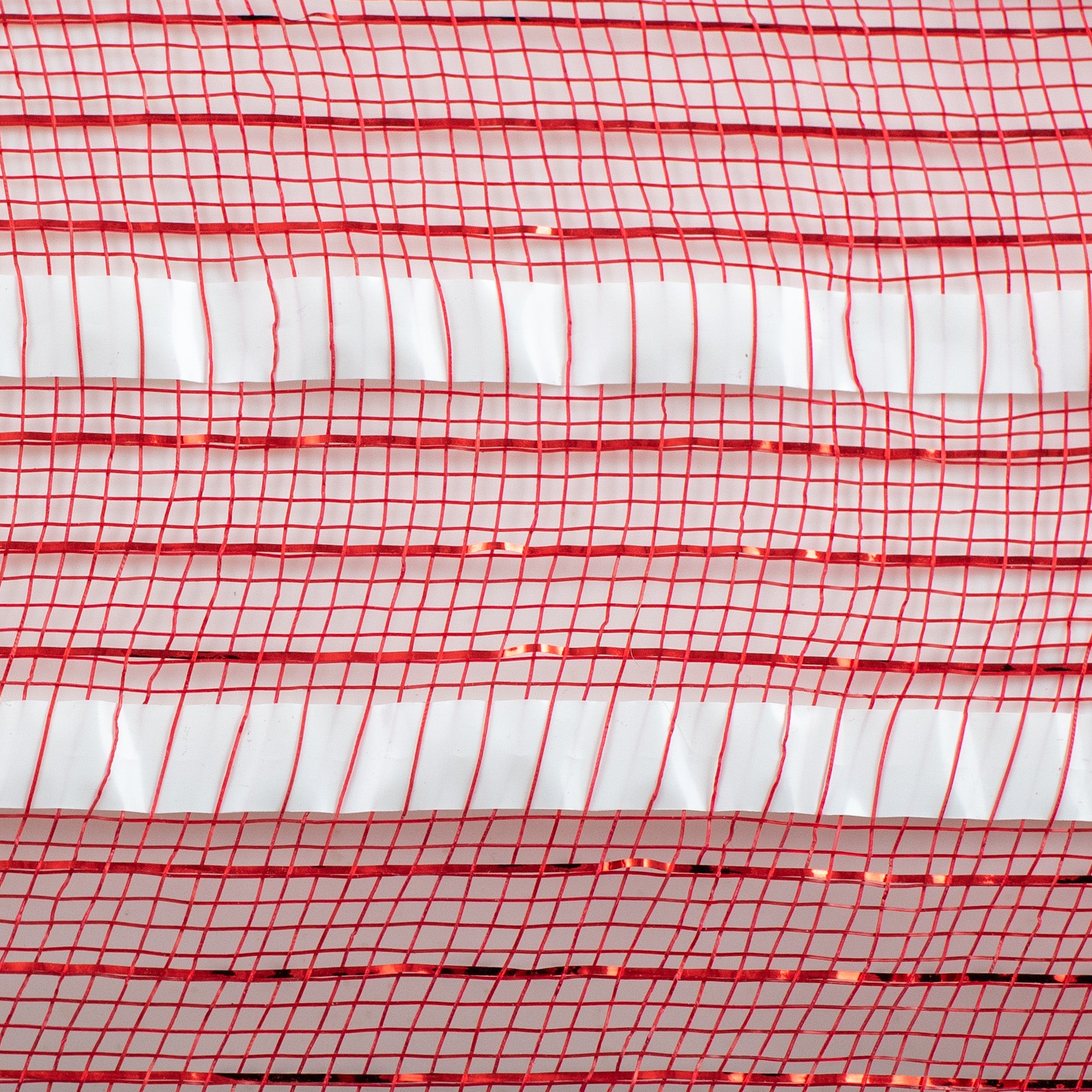 10" XL Wide Foil Stripe Mesh: Red & White detail photo 3