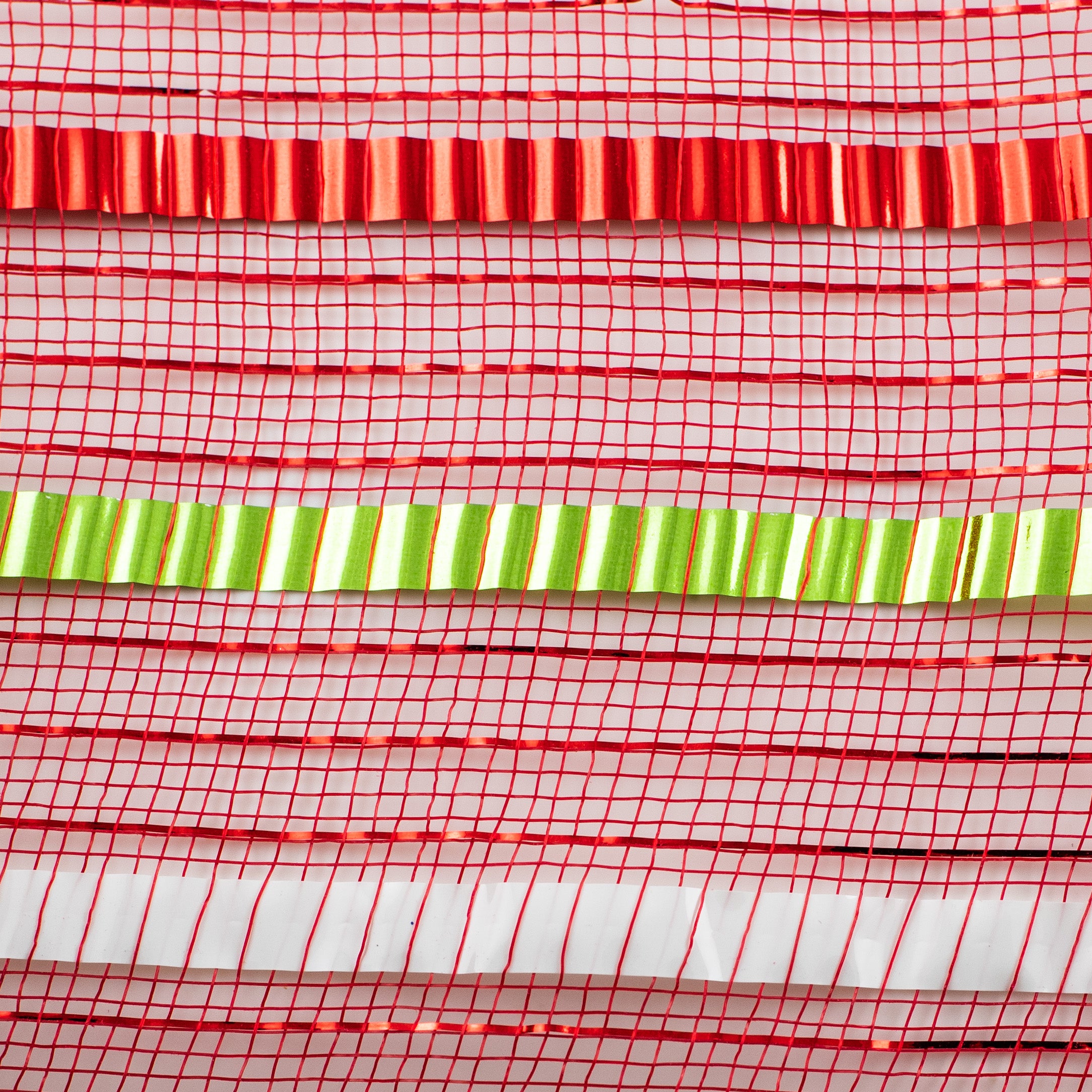 10" XL Wide Foil Stripe Mesh: Red, White, Lime detail photo 3