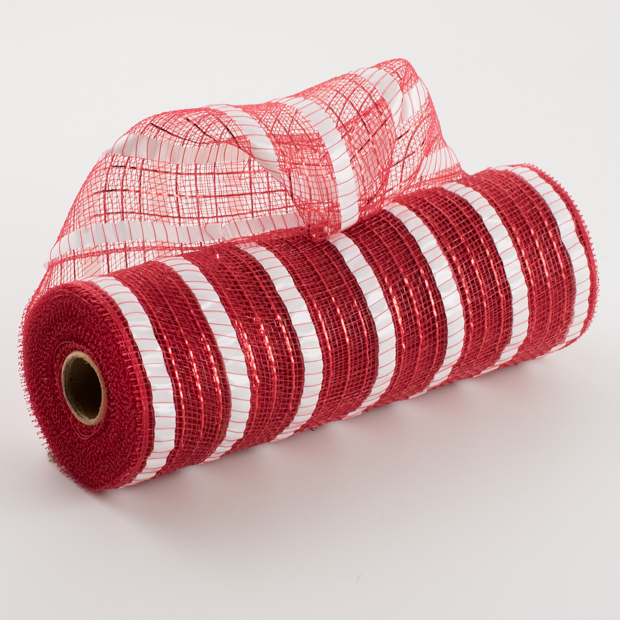 10" XL Wide Foil Stripe Mesh: Red & White Item Number: RY851449