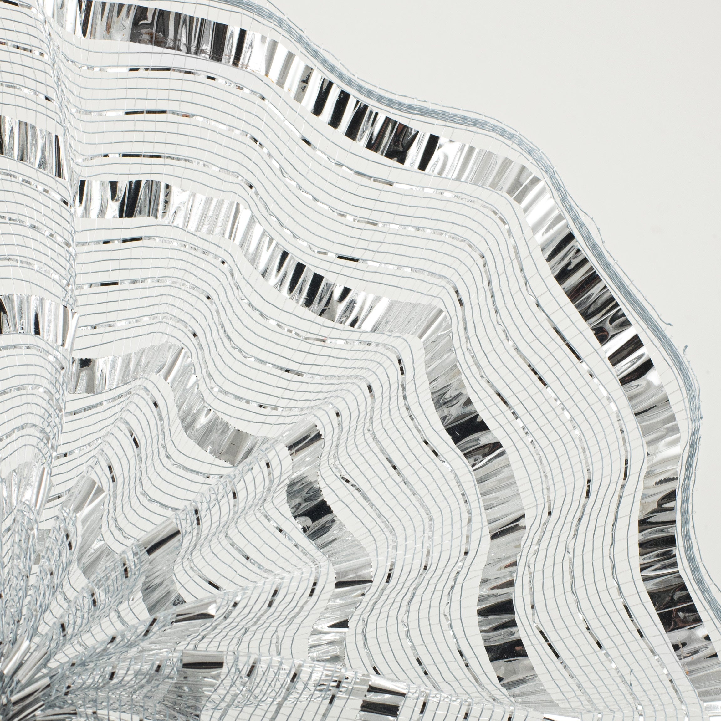 10" XL Wide Foil Stripe Mesh: Silver Lifestyle Photo