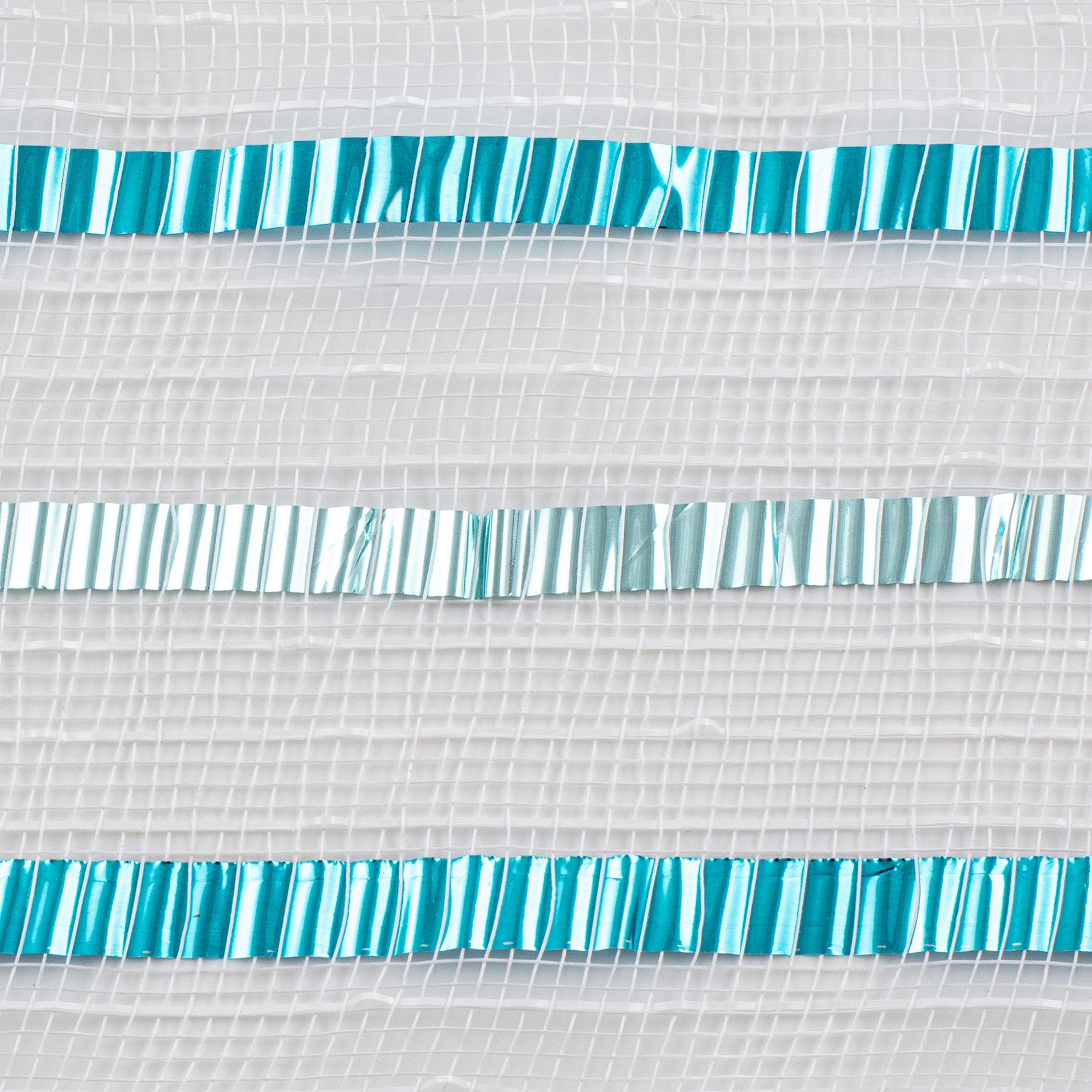 10" XL Wide Foil Stripe Mesh: White, Ice Blue, Turquoise detail photo 3