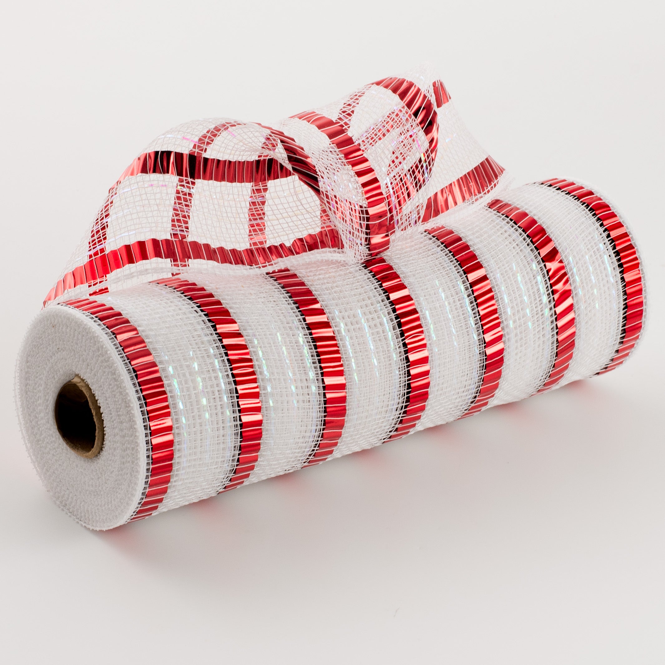 10" XL Wide Foil Stripe Mesh: White & Red Item Number: RY8514A2