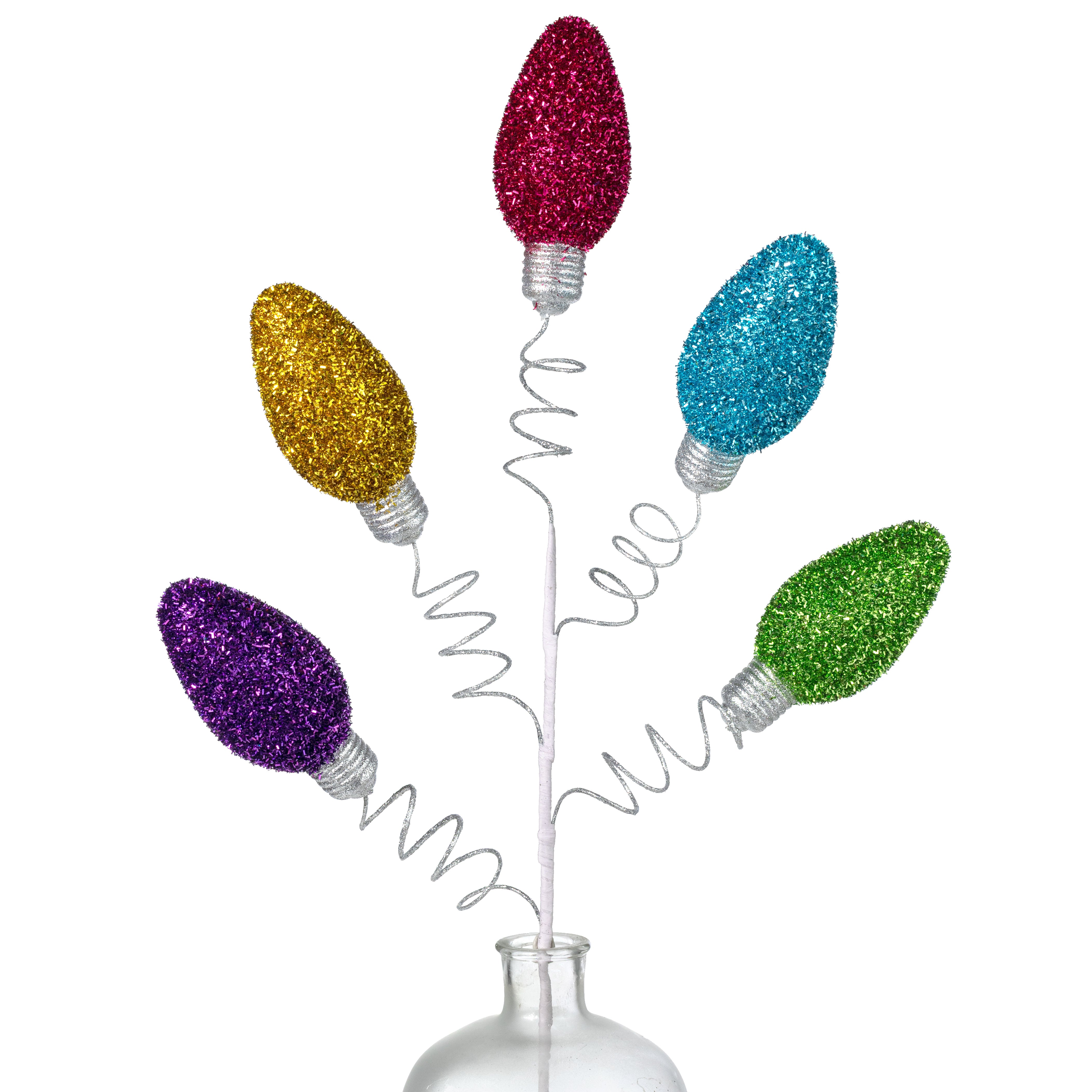 36" V-Cut Foil Jumbo Christmas Light Bulb Spray: Bright Multicolor