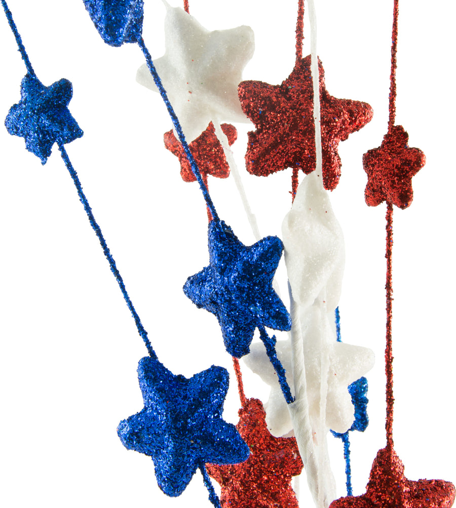 Glitter Star Spray: Red, White, Blue (35")
