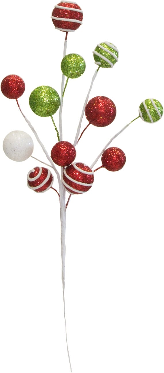 12" Ball Pick: Red, Lime Green & White