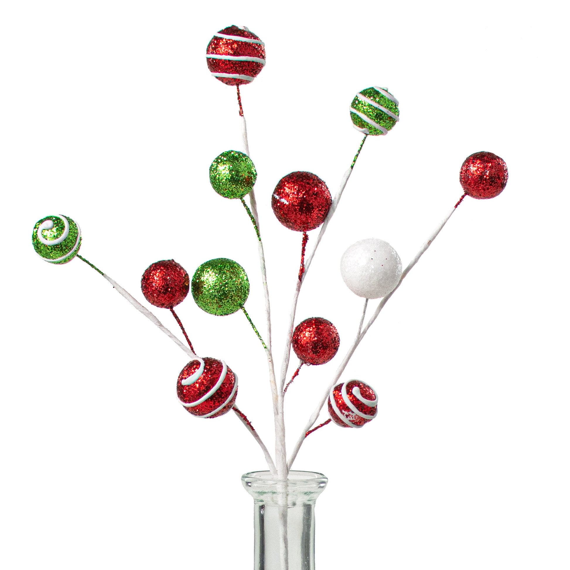 12" Ball Pick: Red, Lime Green & White
