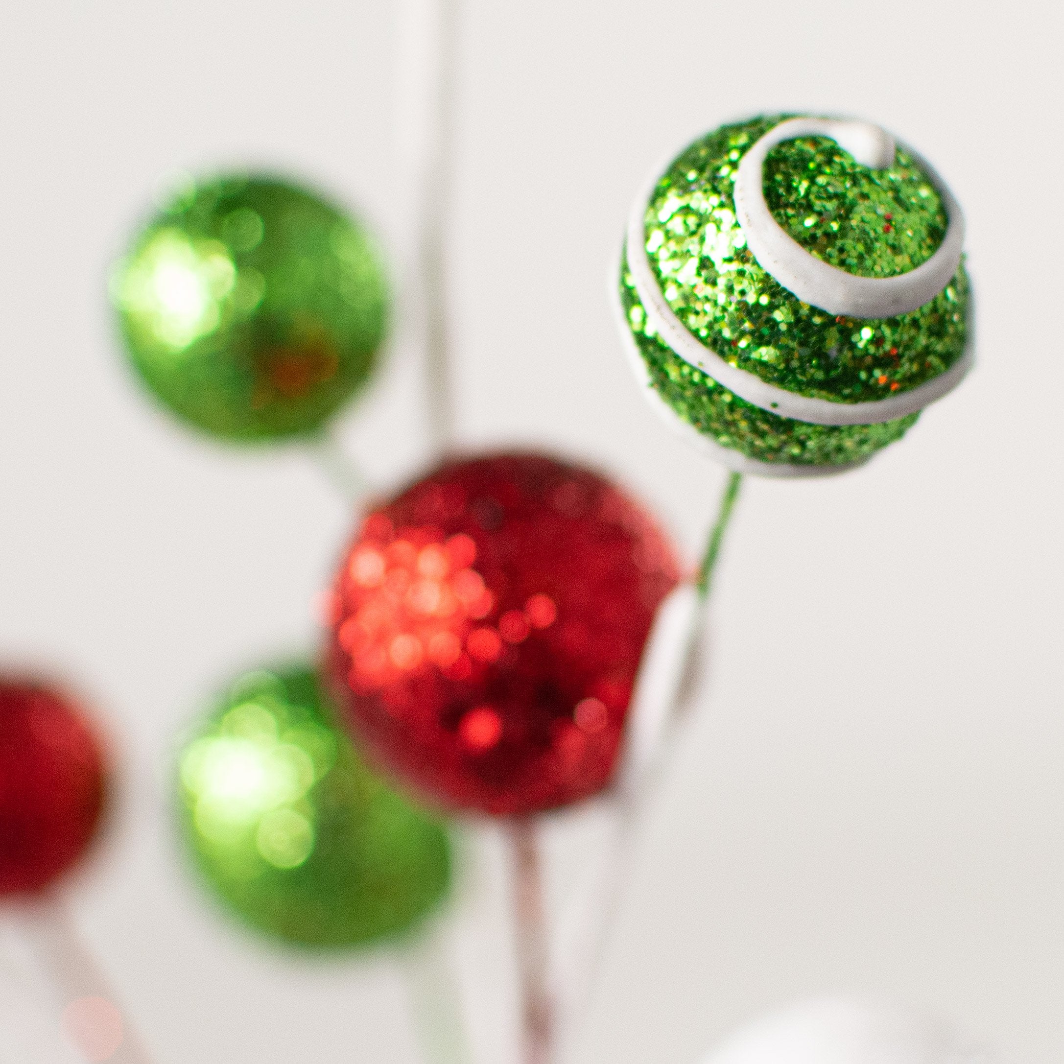 12" Ball Pick: Red, Lime Green & White