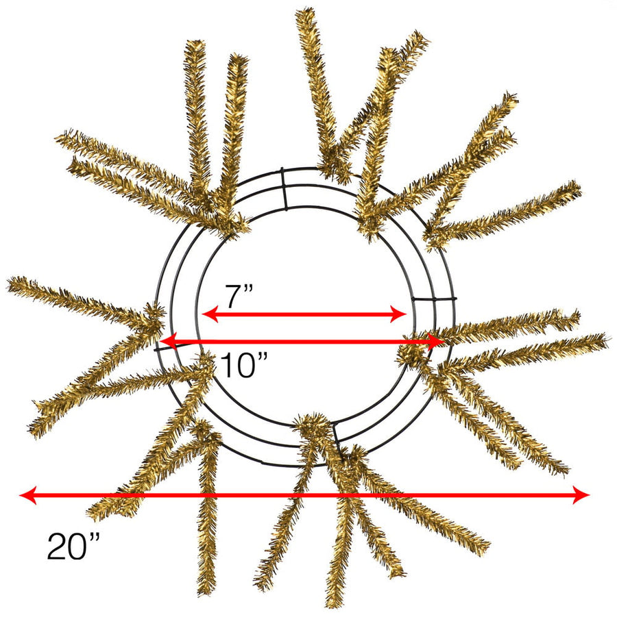 10-20" Tinsel Work Wreath Form: Metallic Gold