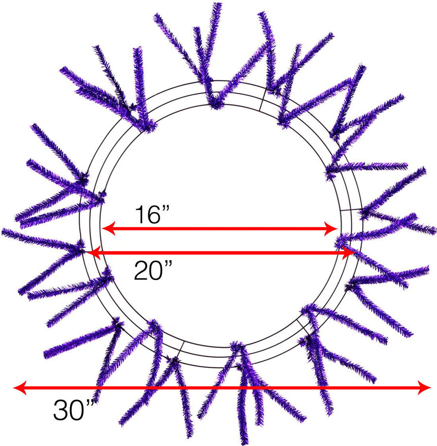 20-30" Tinsel Work Wreath Form: Metallic Purple