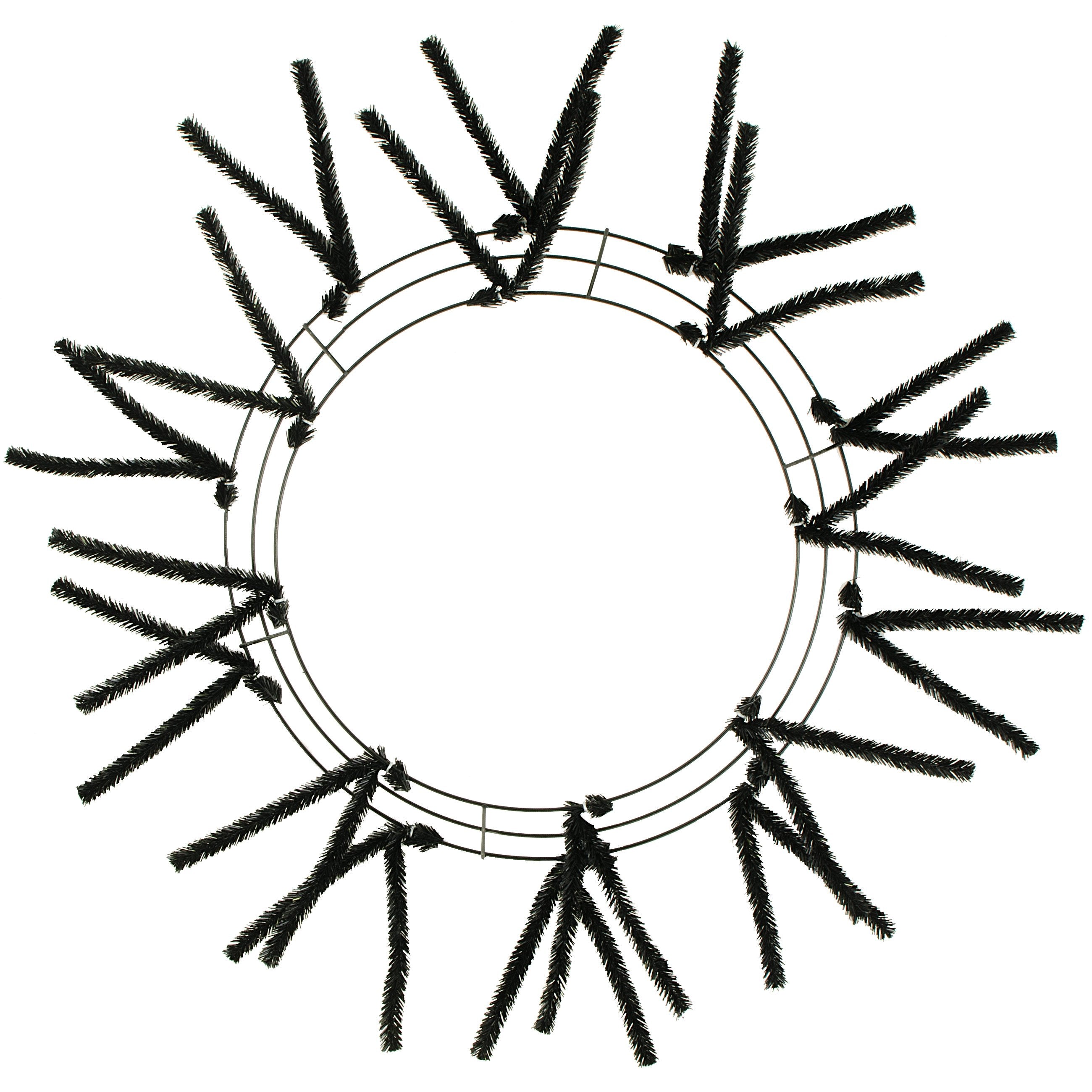15-24" Tinsel Work Wreath Form: Black