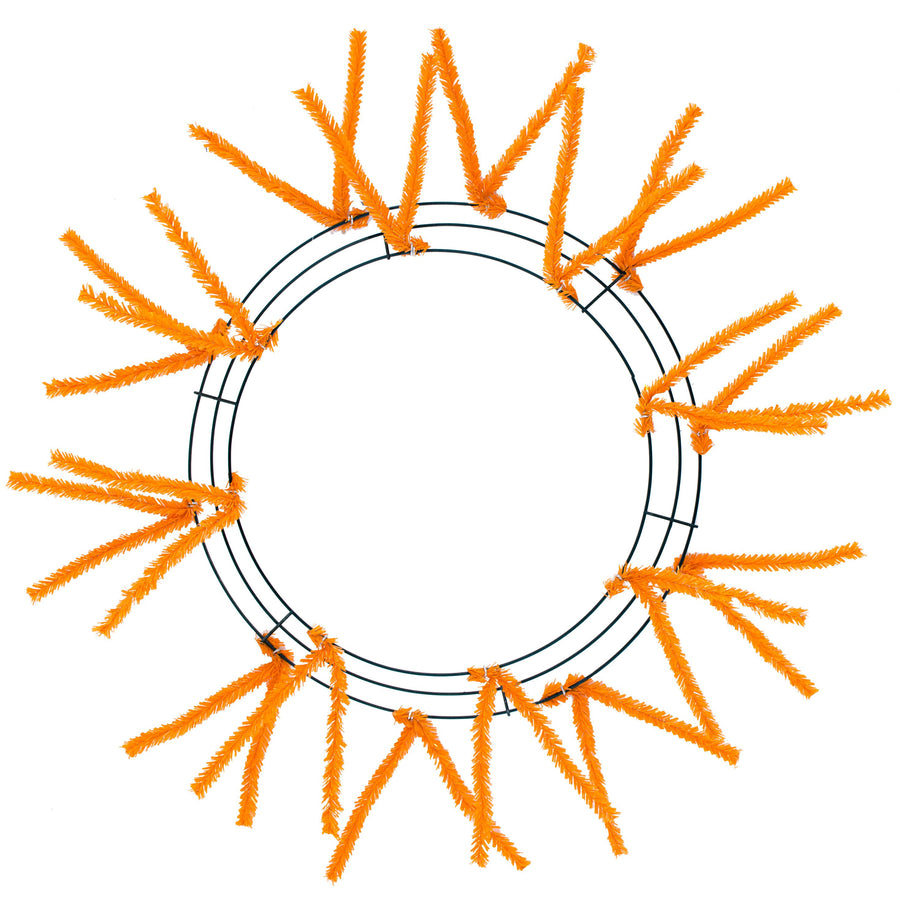 15-24" Tinsel Work Wreath Form: Orange