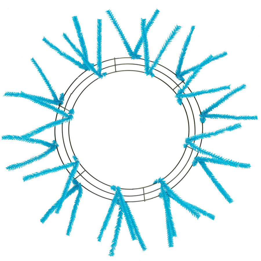 15-24" Tinsel Work Wreath Form: Turquoise