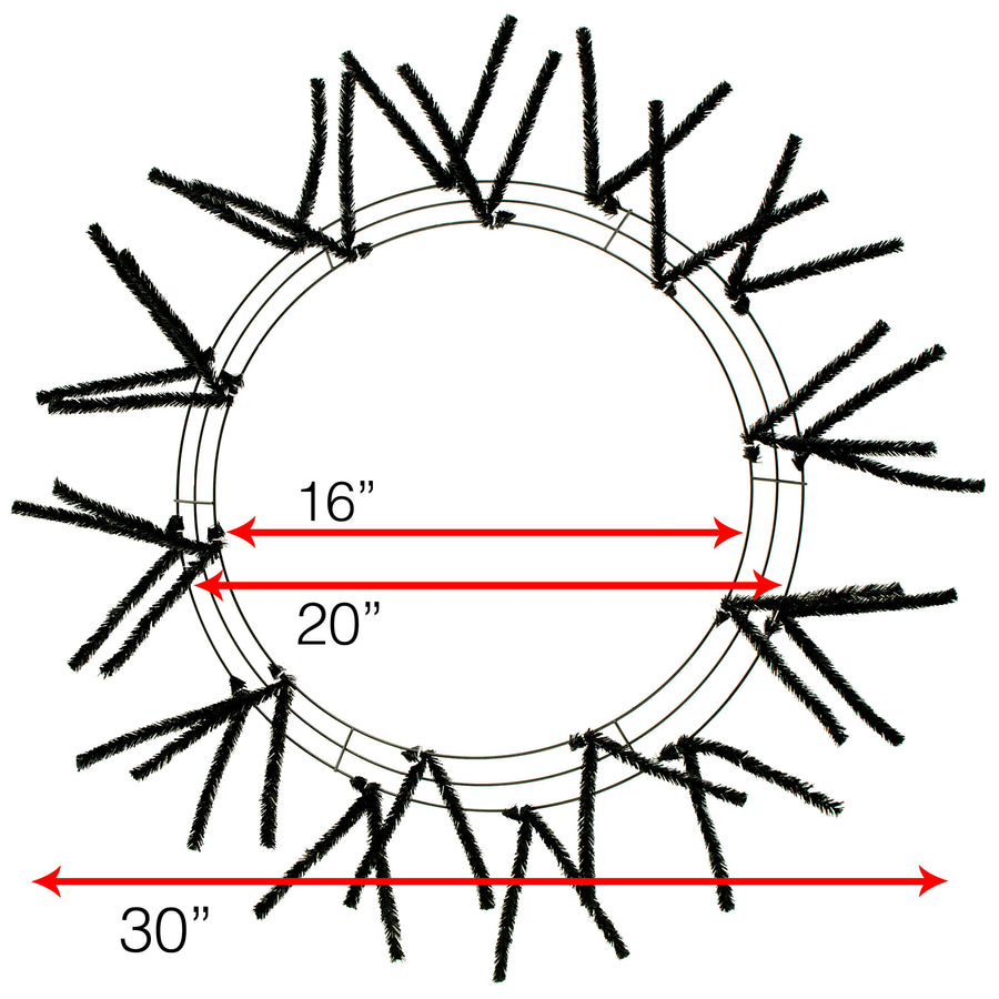 20-30" Tinsel Work Wreath Form: Black