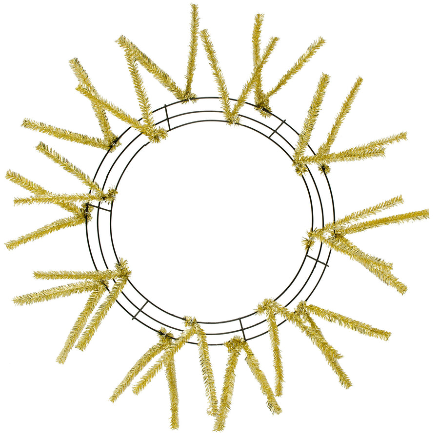 15-24" Tinsel Work Wreath Form: Metallic Gold