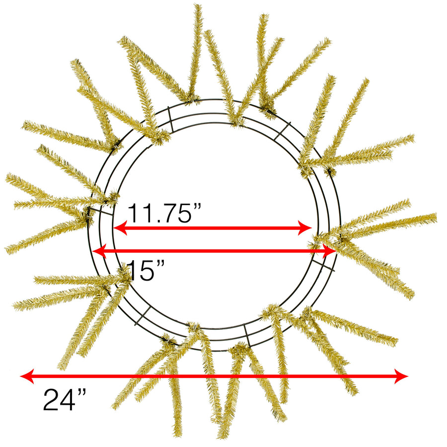 15-24" Tinsel Work Wreath Form: Metallic Gold