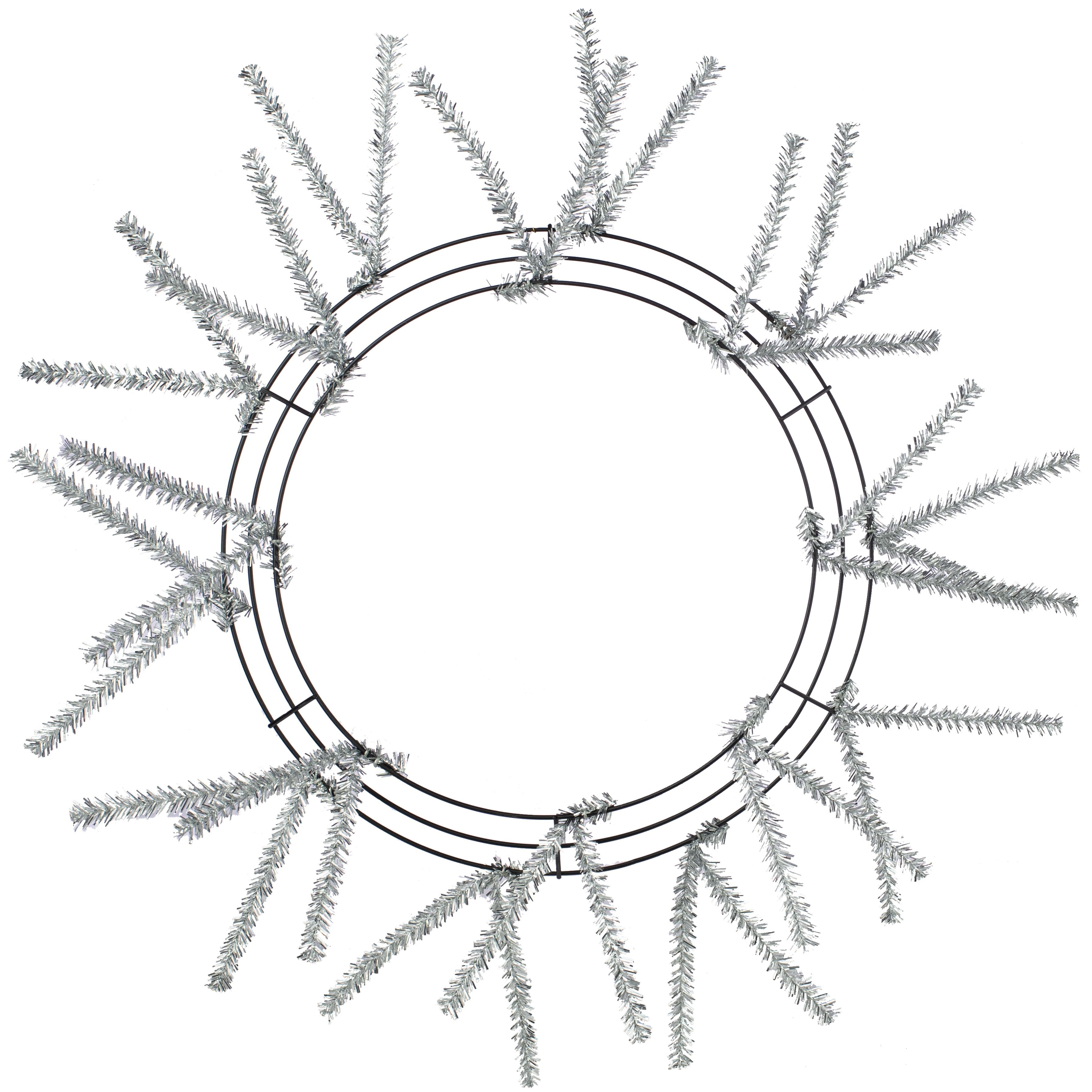15-24" Tinsel Work Wreath Form: Metallic Silver
