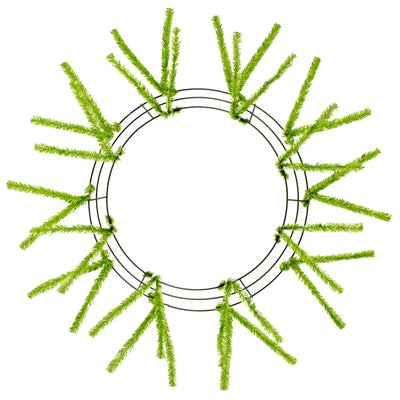 15-24" Tinsel Work Wreath Form: Metallic Lime Green