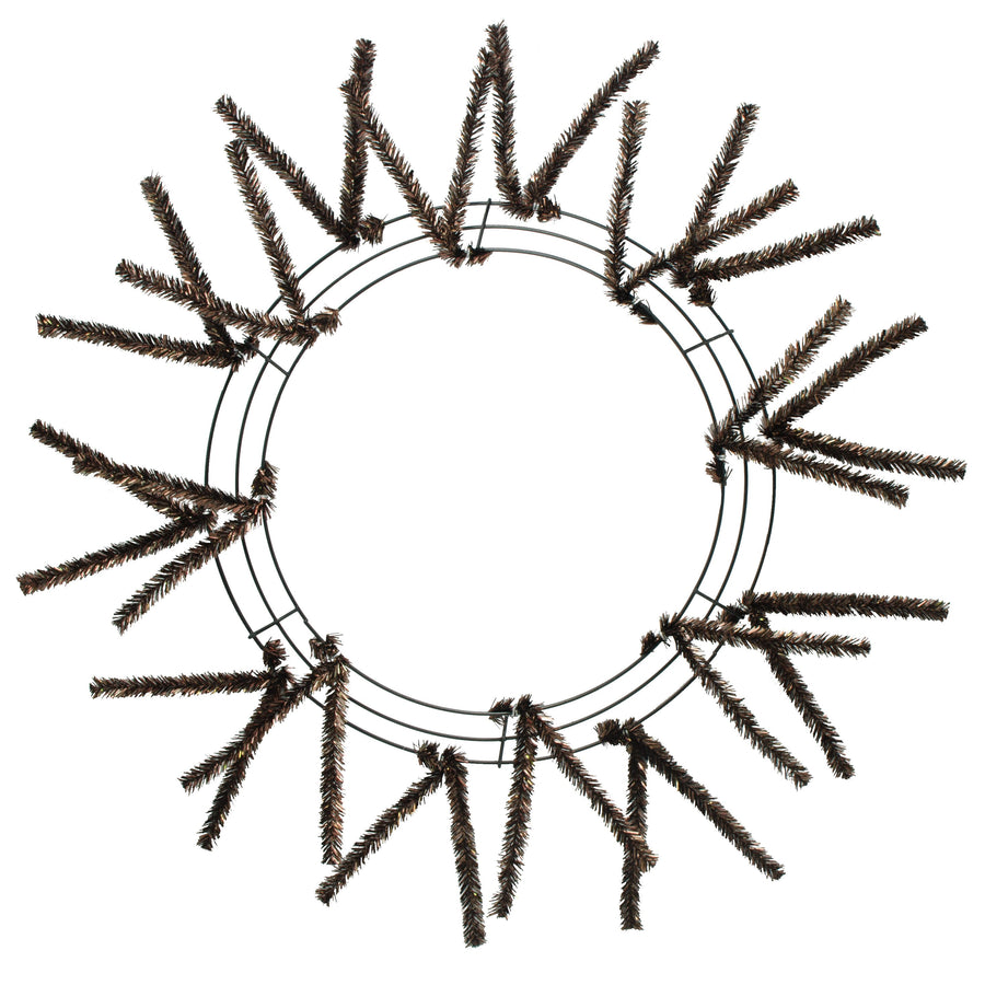 15-24" Tinsel Work Wreath Form: Metallic Brown